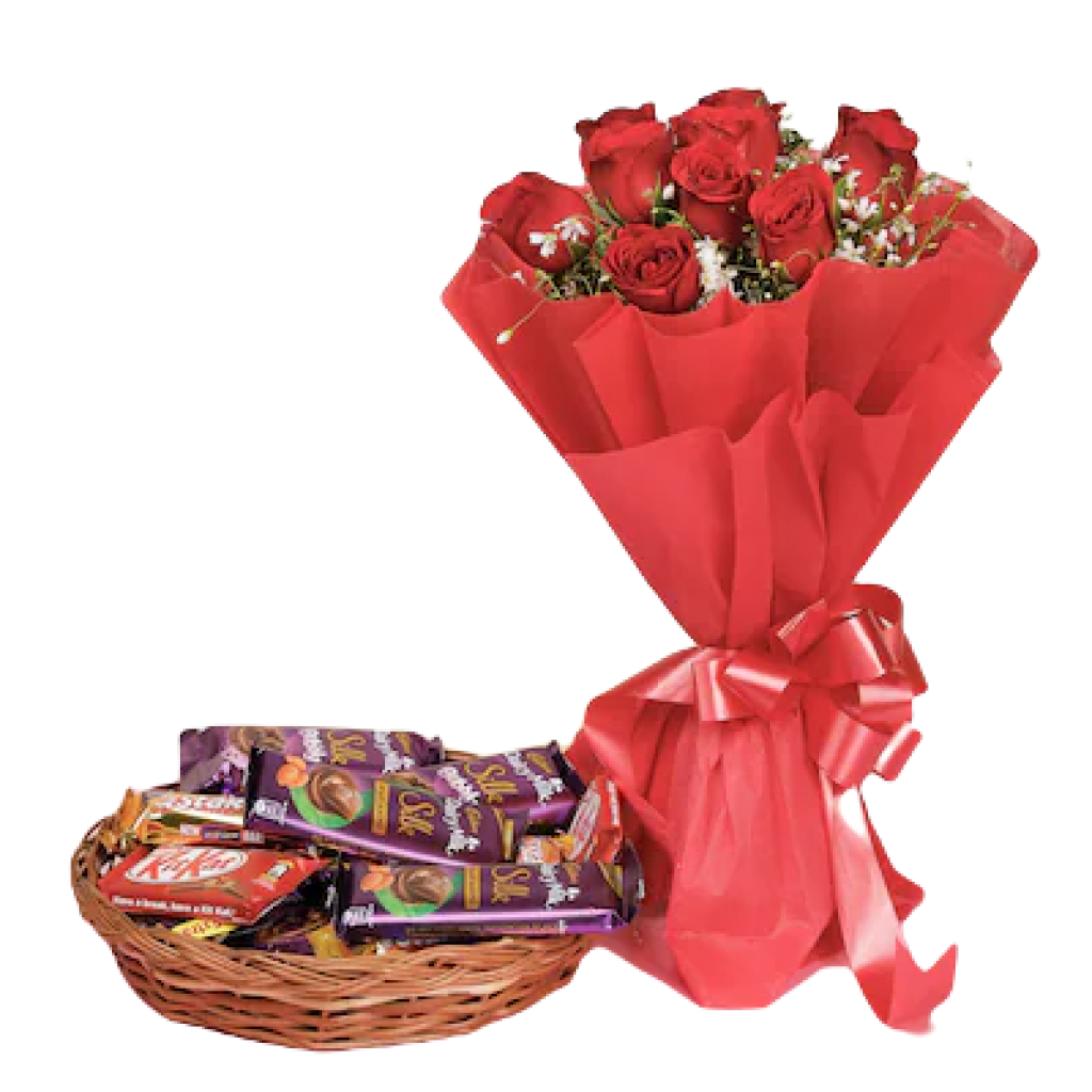 Mix chocolates with roses