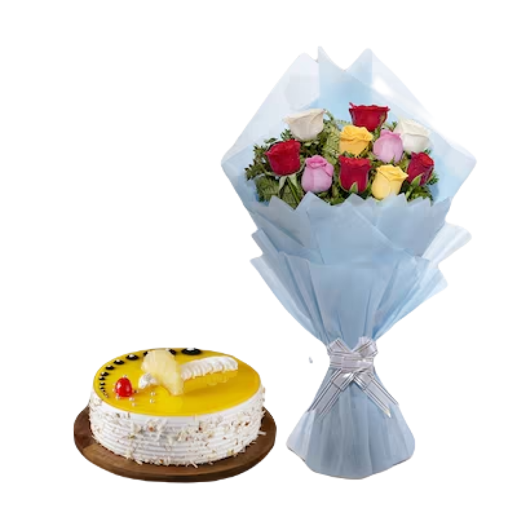 Pineapple Cake with Flowers