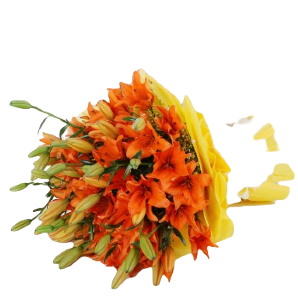 Orange Lilies Flowers Bouquet