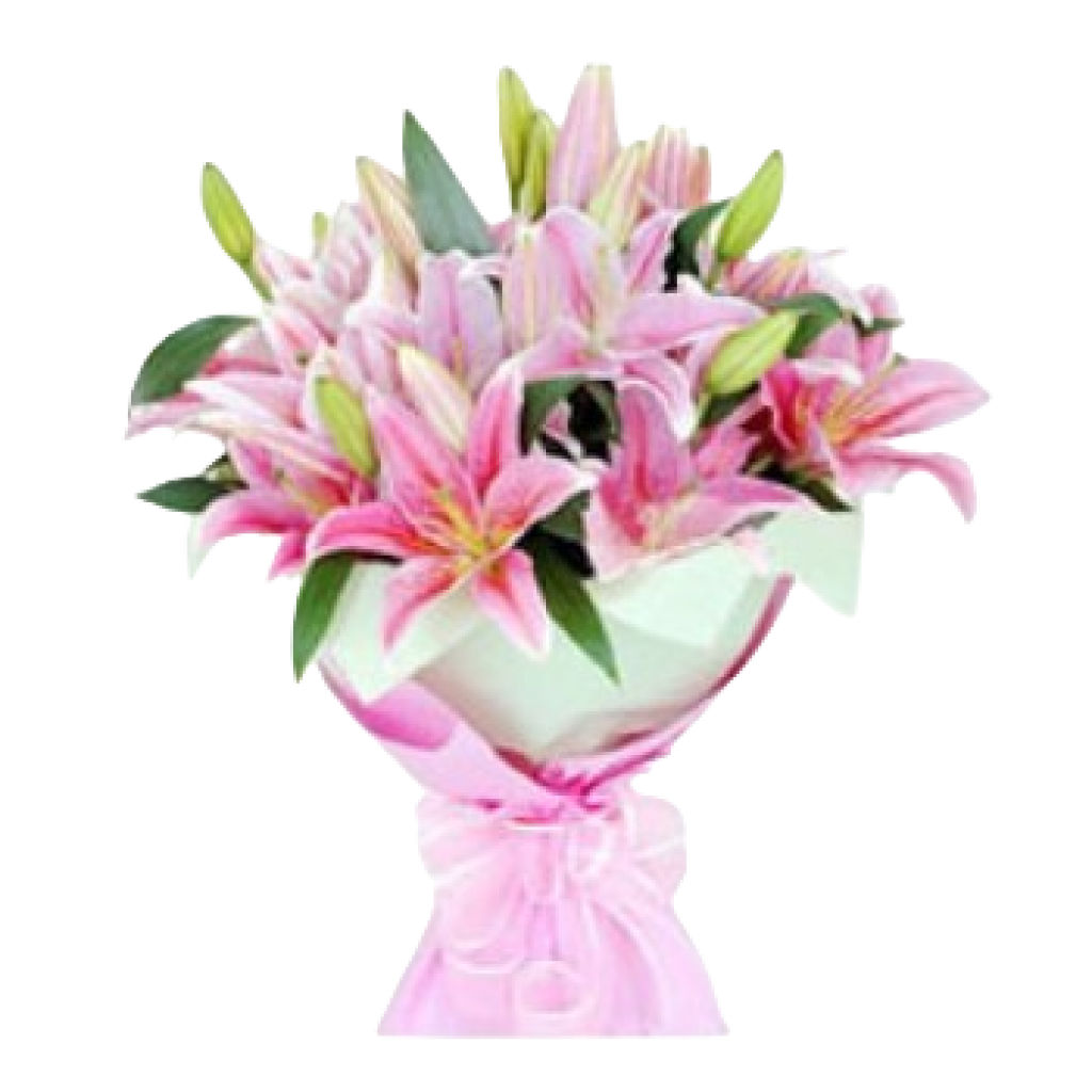 Asiatic Pink Lilies Flowers Bouquet