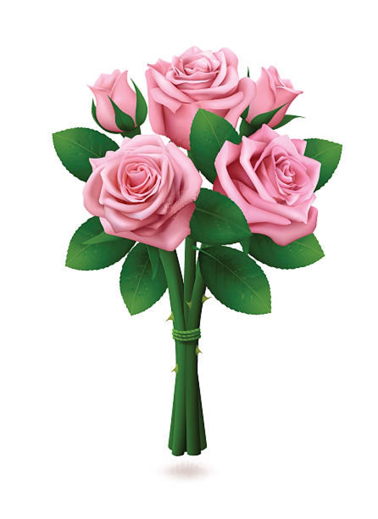 Pink Rose Flower Hand Bunch