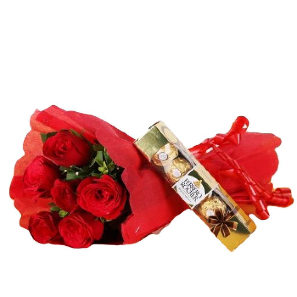 Red Roses and Ferrero Rocher Chocolate