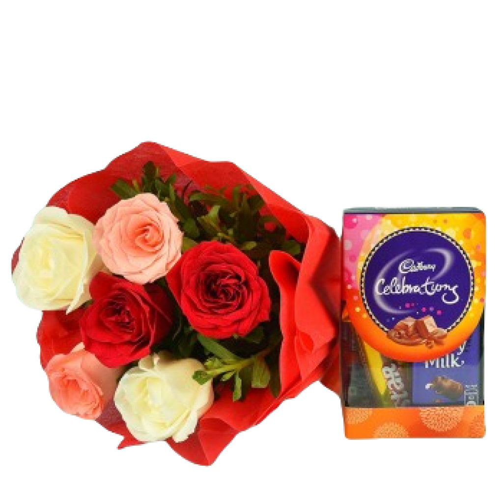romantic roses and chocolates