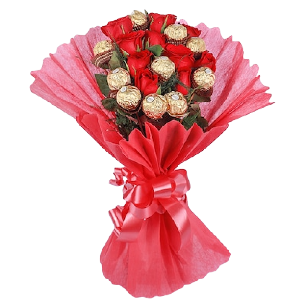 Ferrero Rocher Chocolate and Roses Bouquet