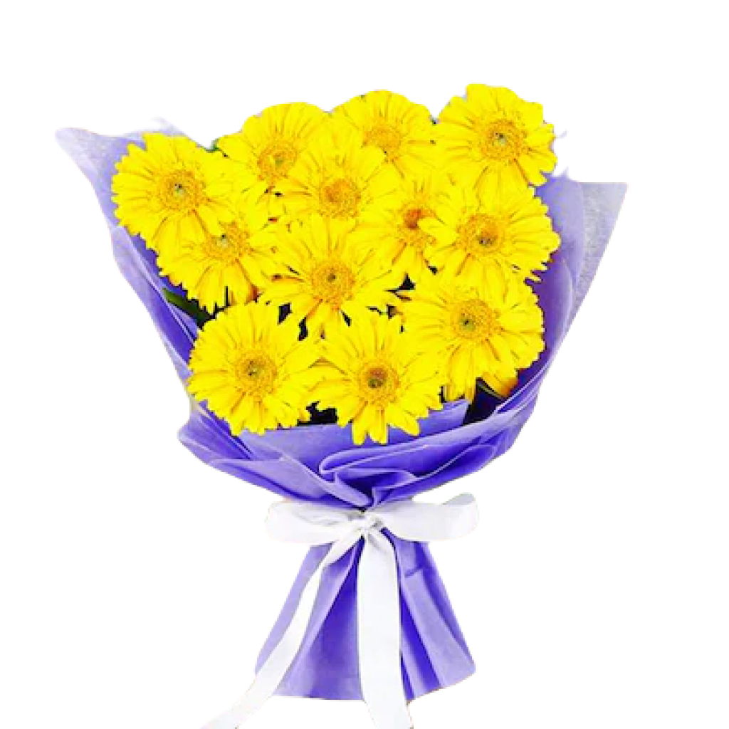 Delight Yellow Gerbera Flowers Bouquet