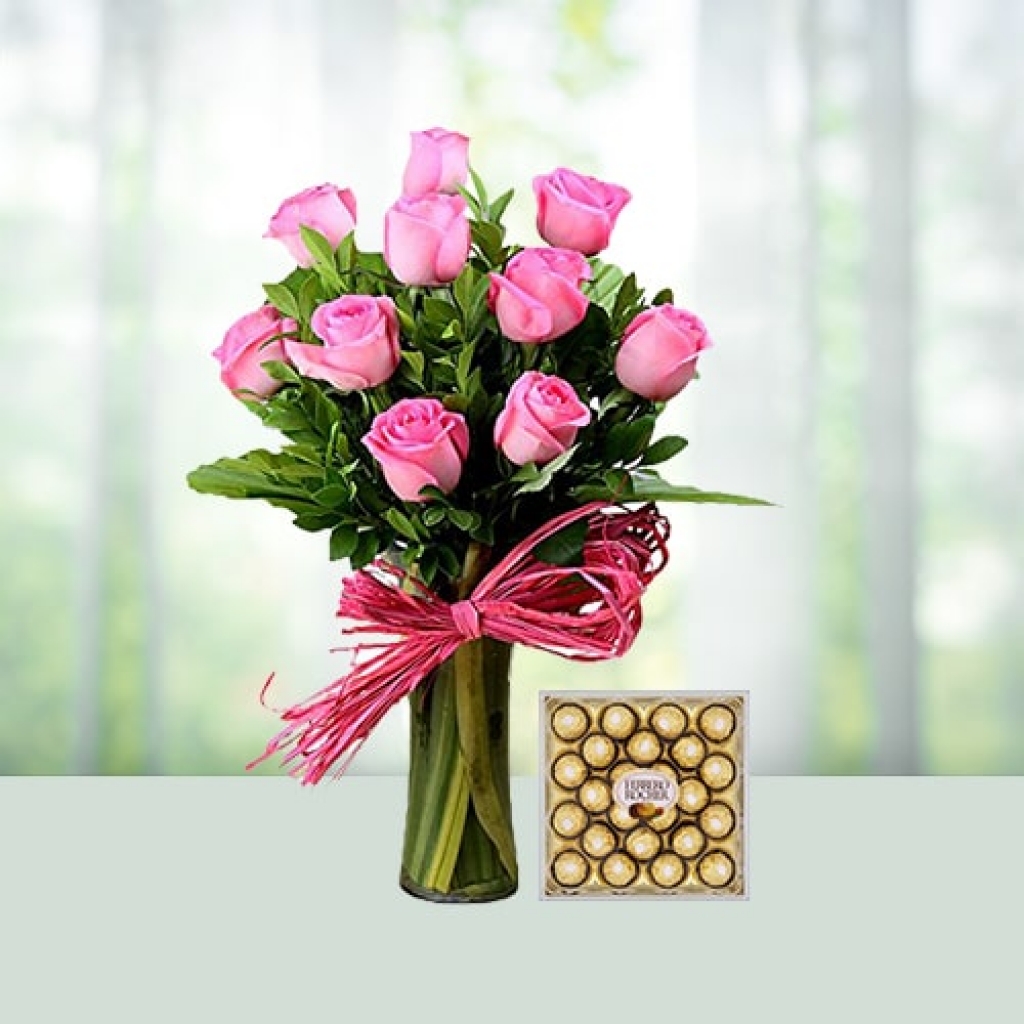 Mothers day  Flowers with chocolates combo