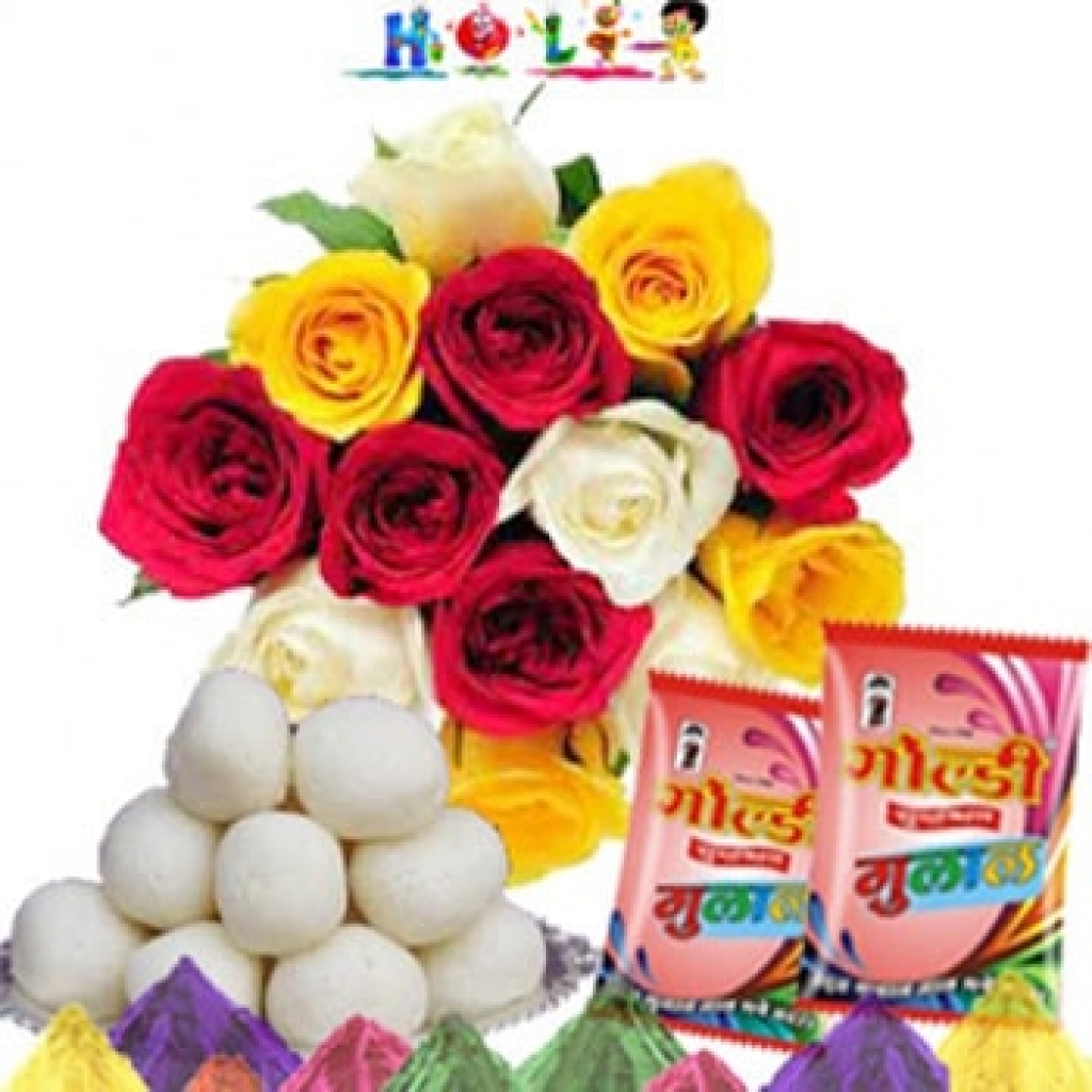 Holi Roses with Rasgulla